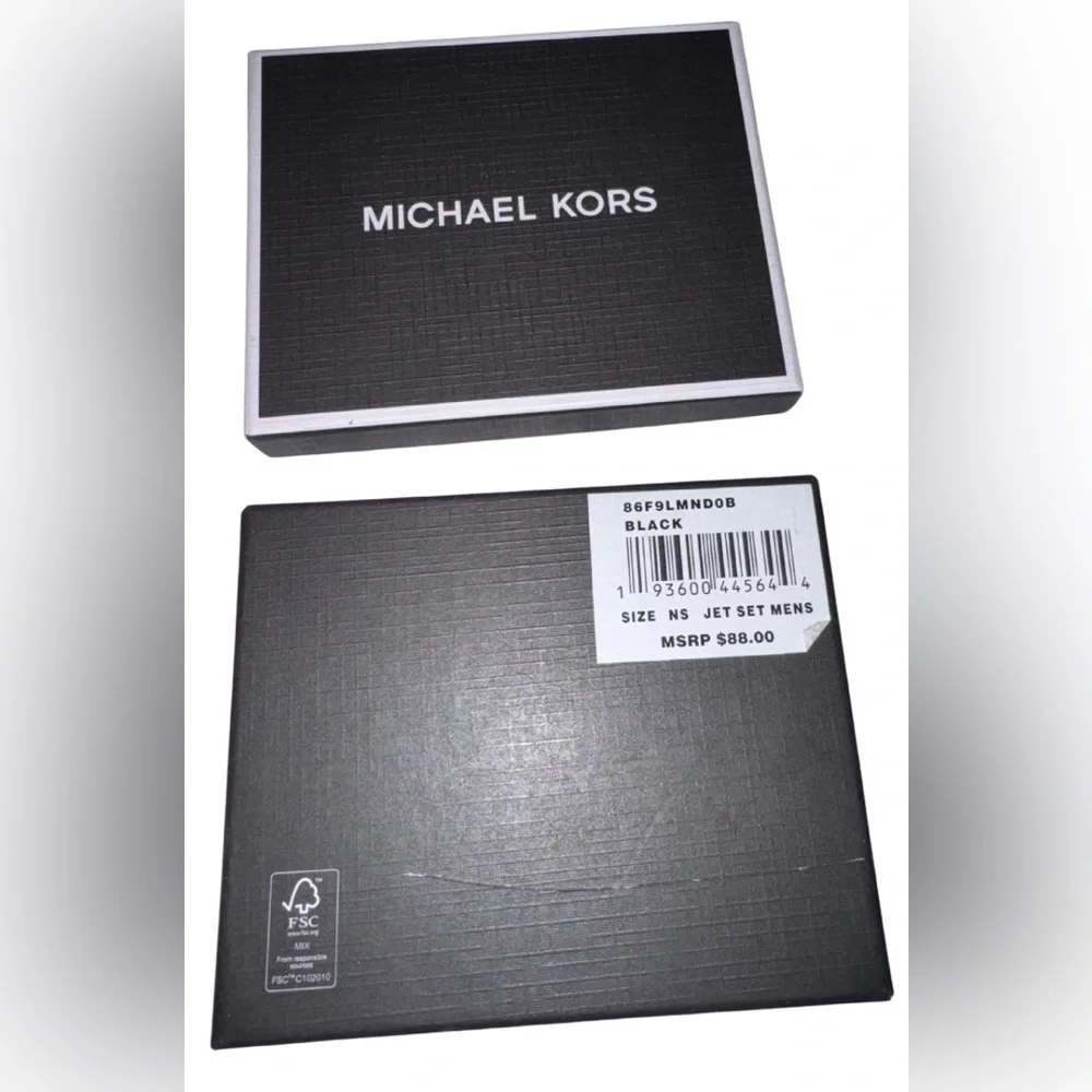 Michael Kors Black Signature Bi-Fold Card & Key Holder